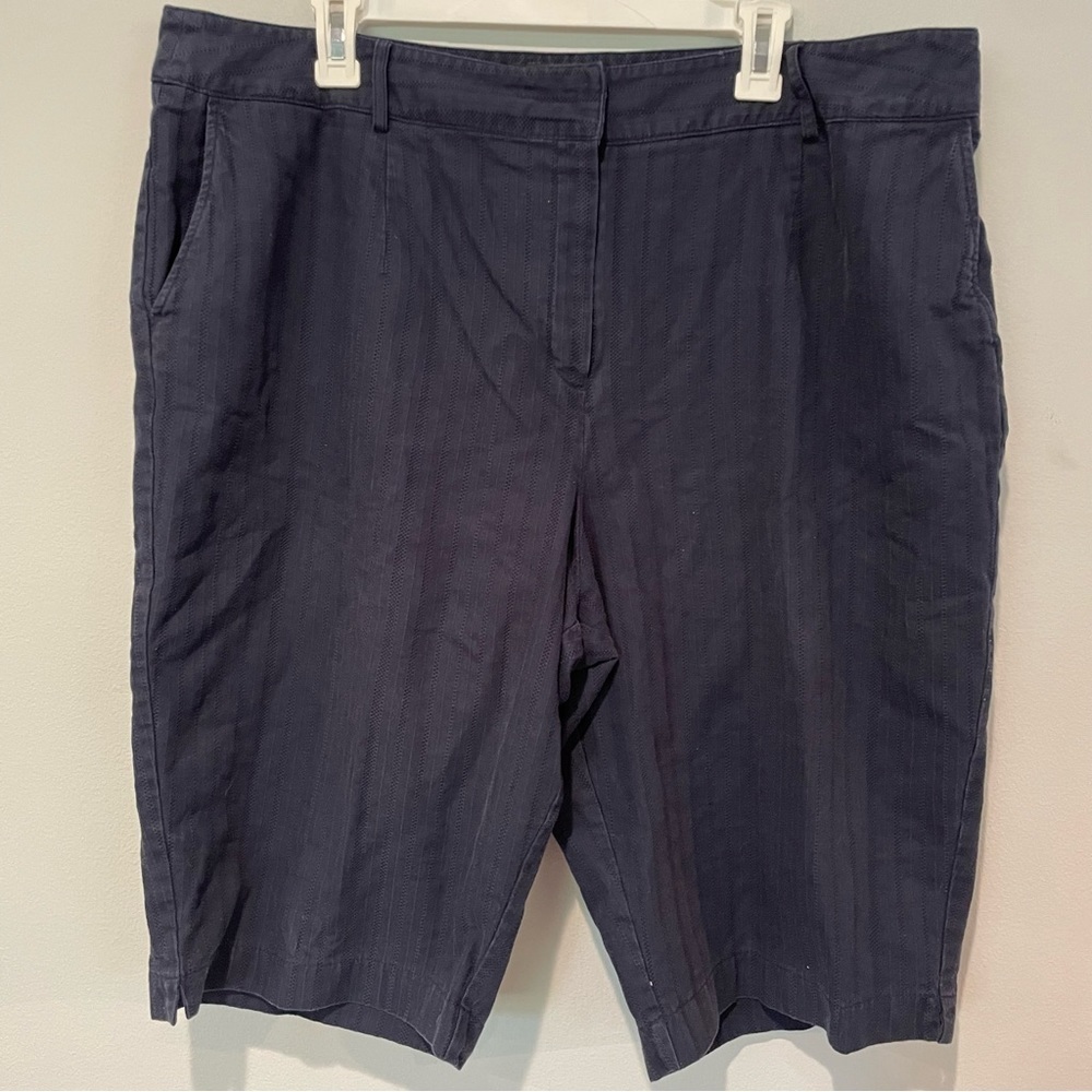 PANTOLOGY Womens Navy Blue Bermuda Casual Shorts Size 22W